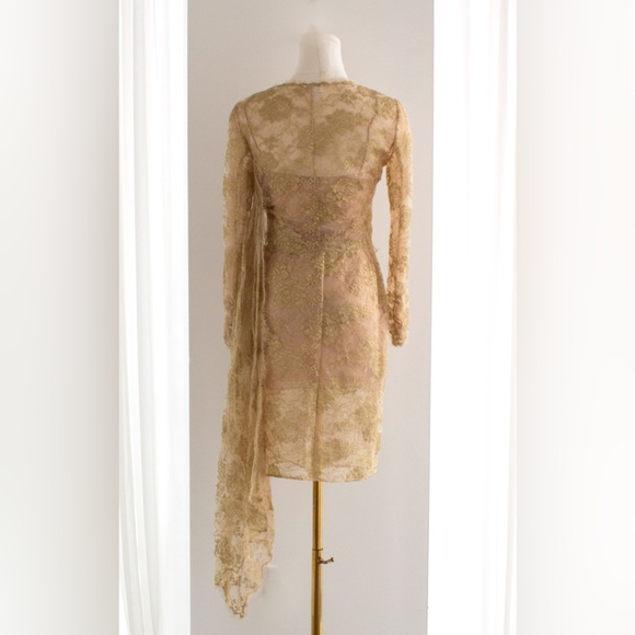 Chanel F/W 2020 Metiers D'Art Shimmery Gold Beige Lace Top Skirt 20A Suit - Picture 12 of 17